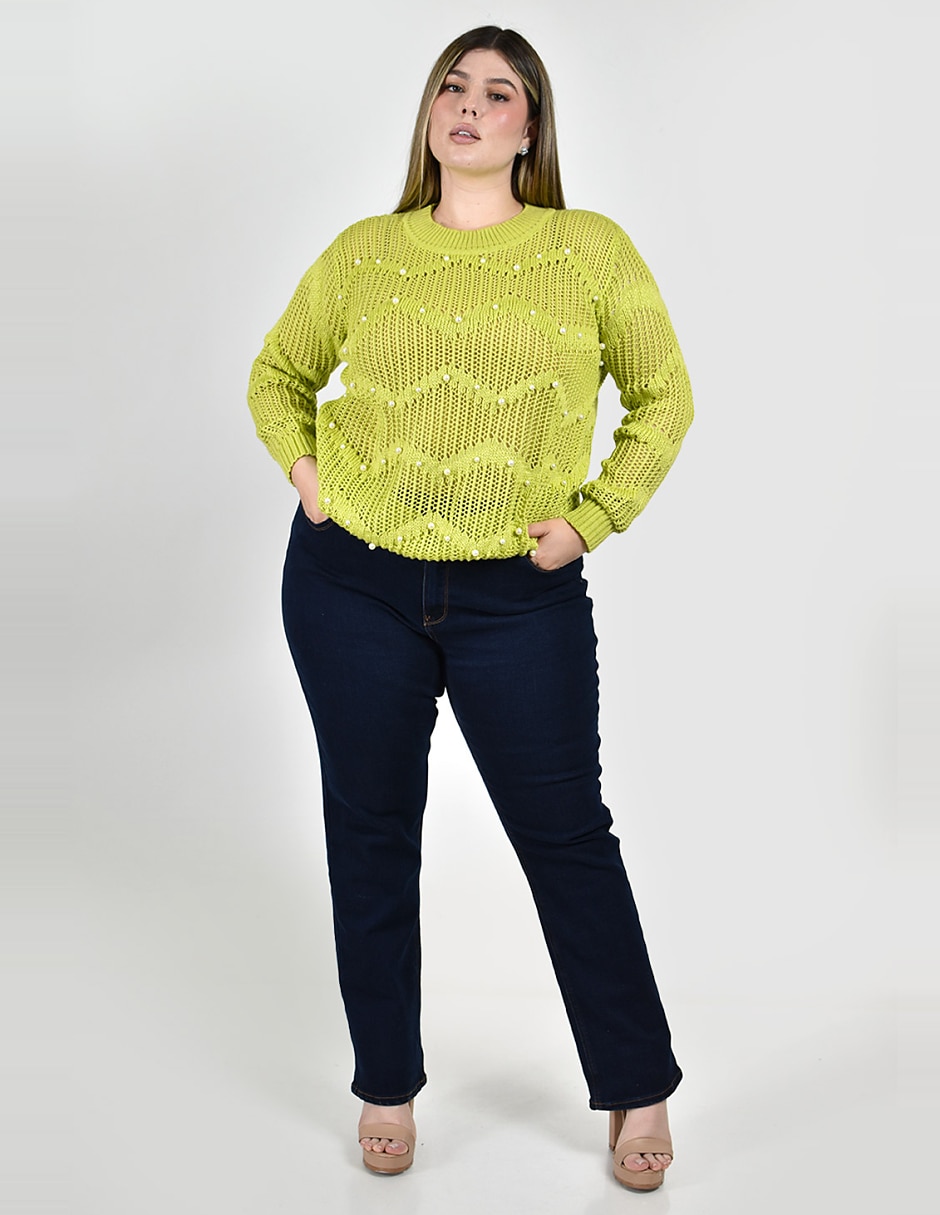 Suéter cuello redondo para mujer 2