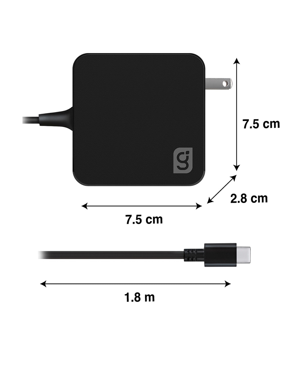 Cable tipo c ip-6365bk usb tipo c 65 w 6