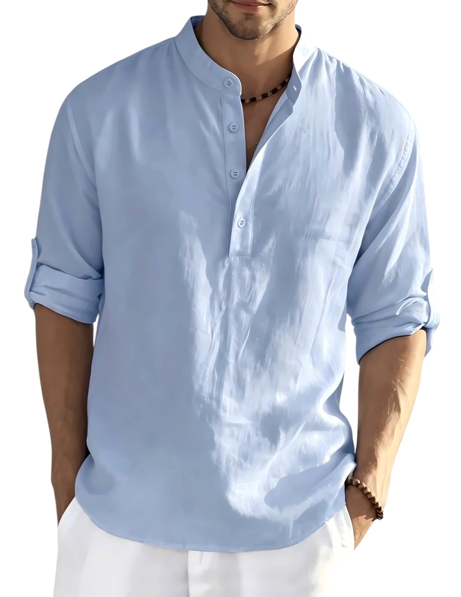 Camisa de playa de algodón manga corta para hombre Camisa de playa de algodón manga corta para hombre