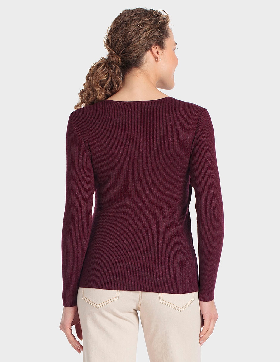 Suéter cuello V para mujer 2