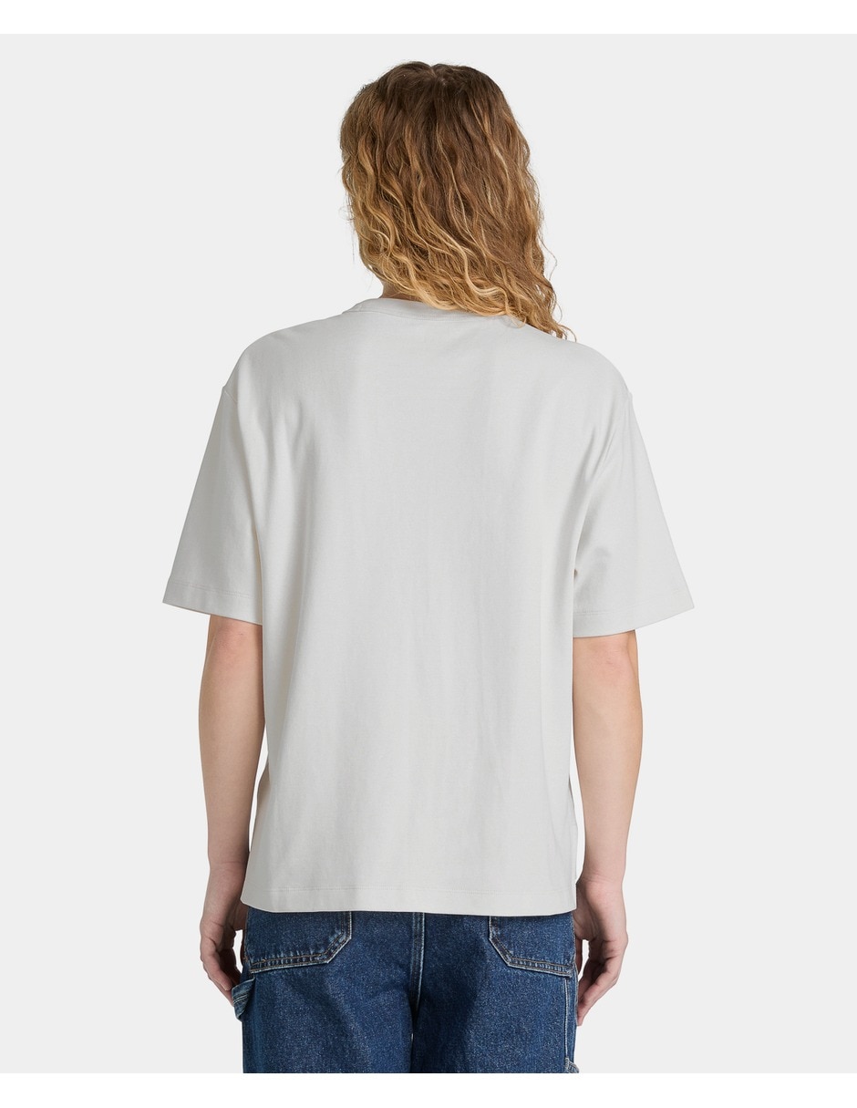 Camiseta cuello redondo regular manga corta de algodón