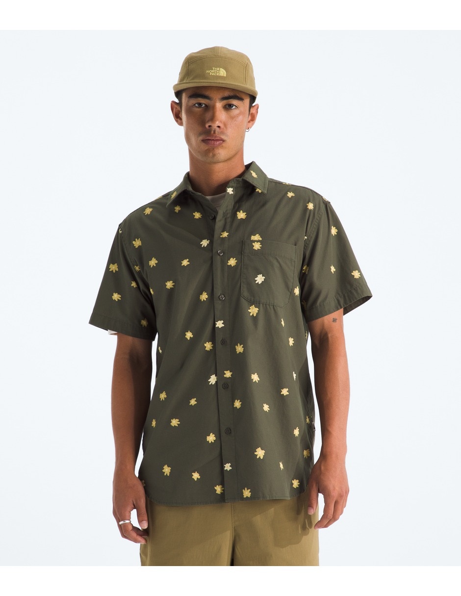 Camisa casual de algodón manga corta para hombre