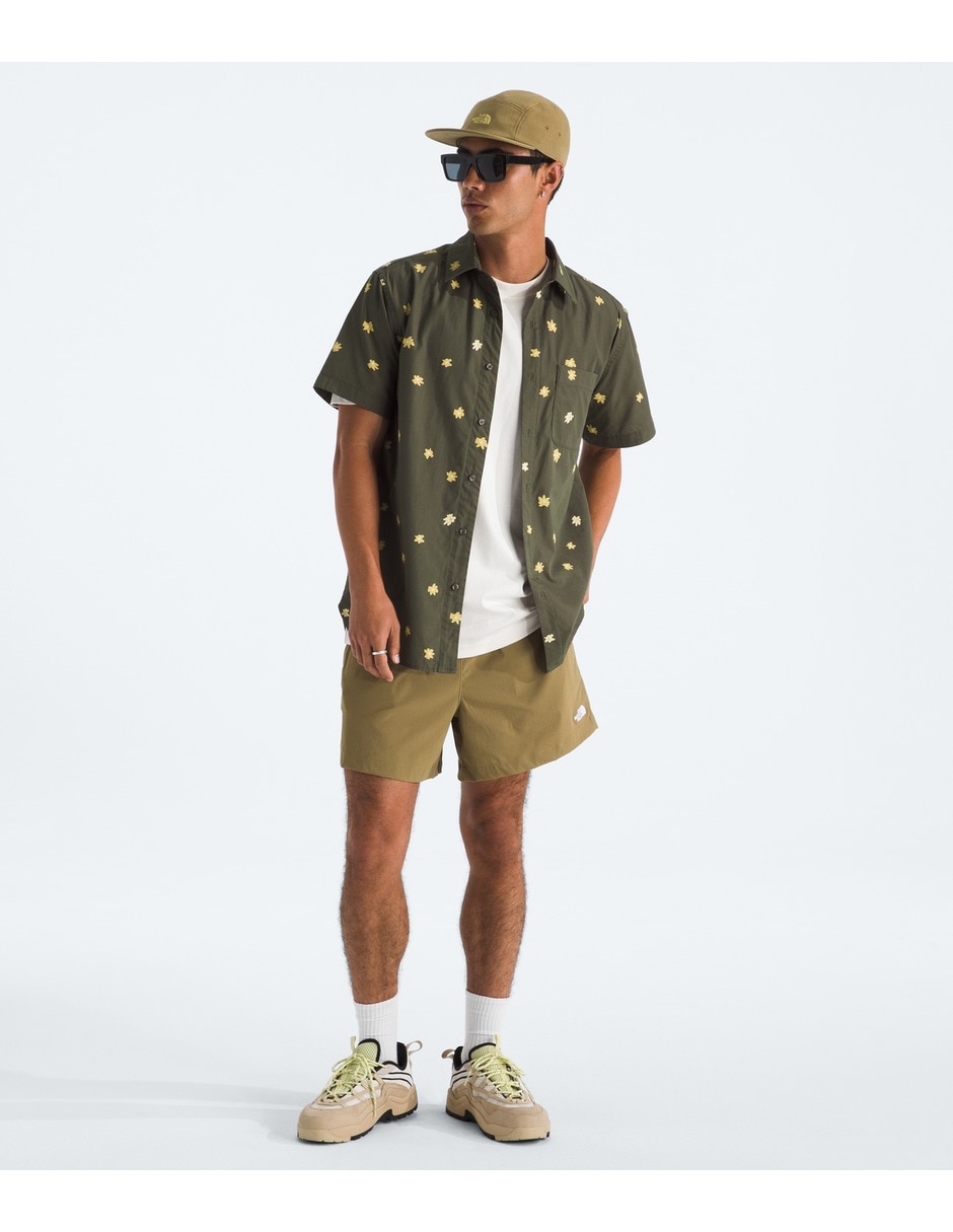 Camisa casual de algodón manga corta para hombre