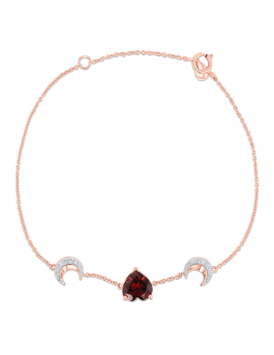 Pulsera de oro rosa con diamante 10 k Pulsera de oro rosa con diamante 10 k