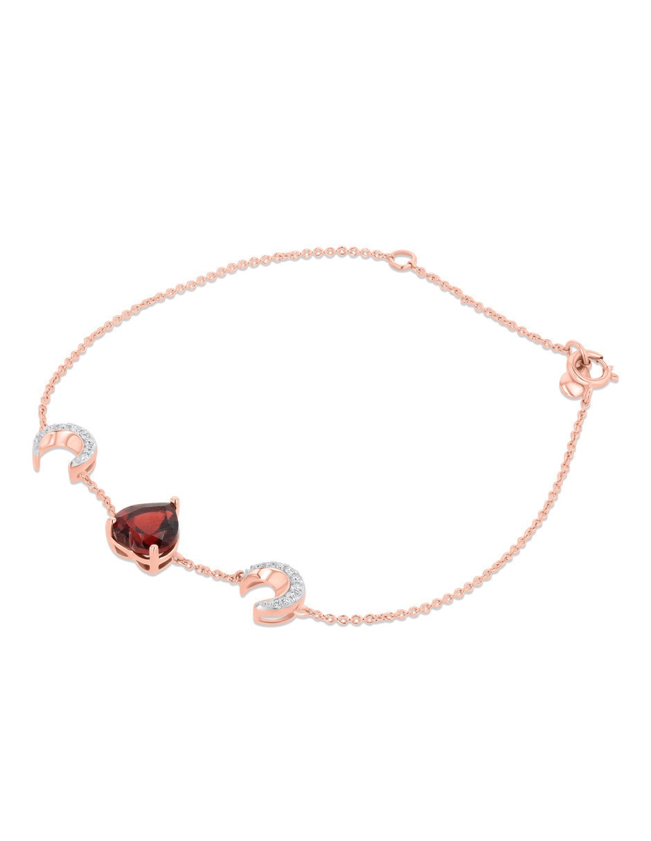 Pulsera de oro rosa con diamante 10 k 4