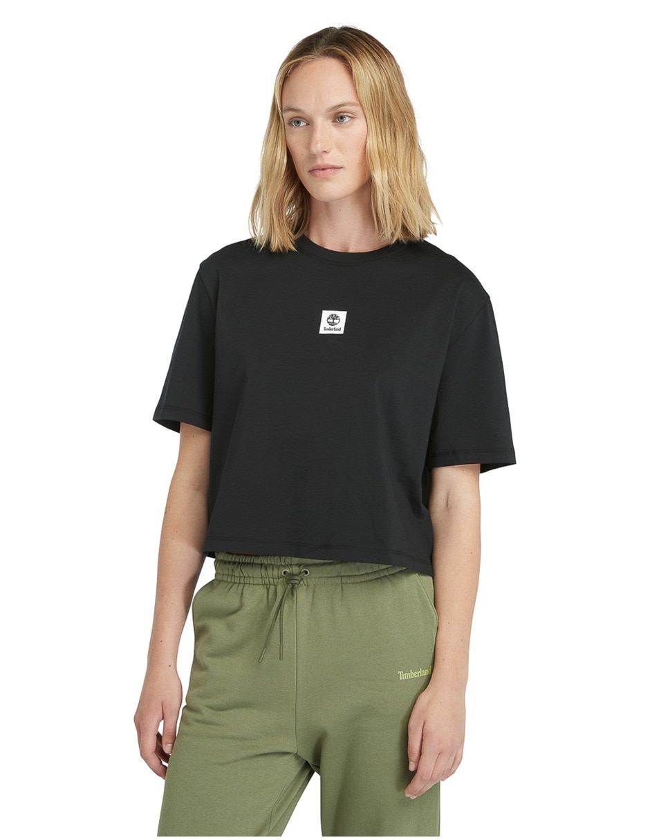 Playera manga corta cuello redondo para mujer