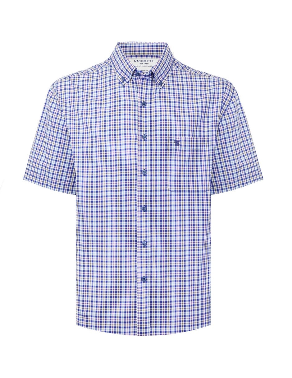 Camisa casual de algodón manga corta para hombre