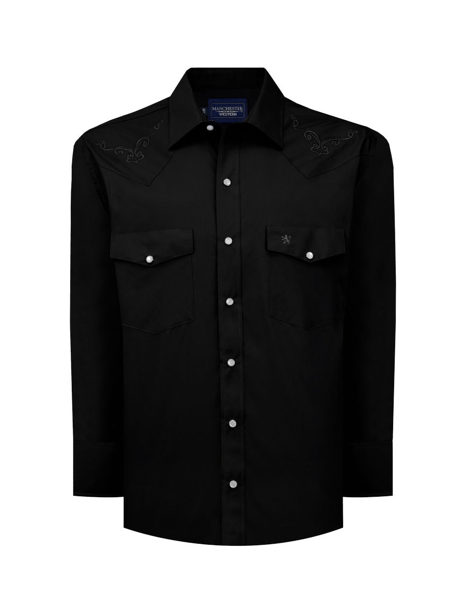 Camisa casual de algodón manga larga para hombre 1