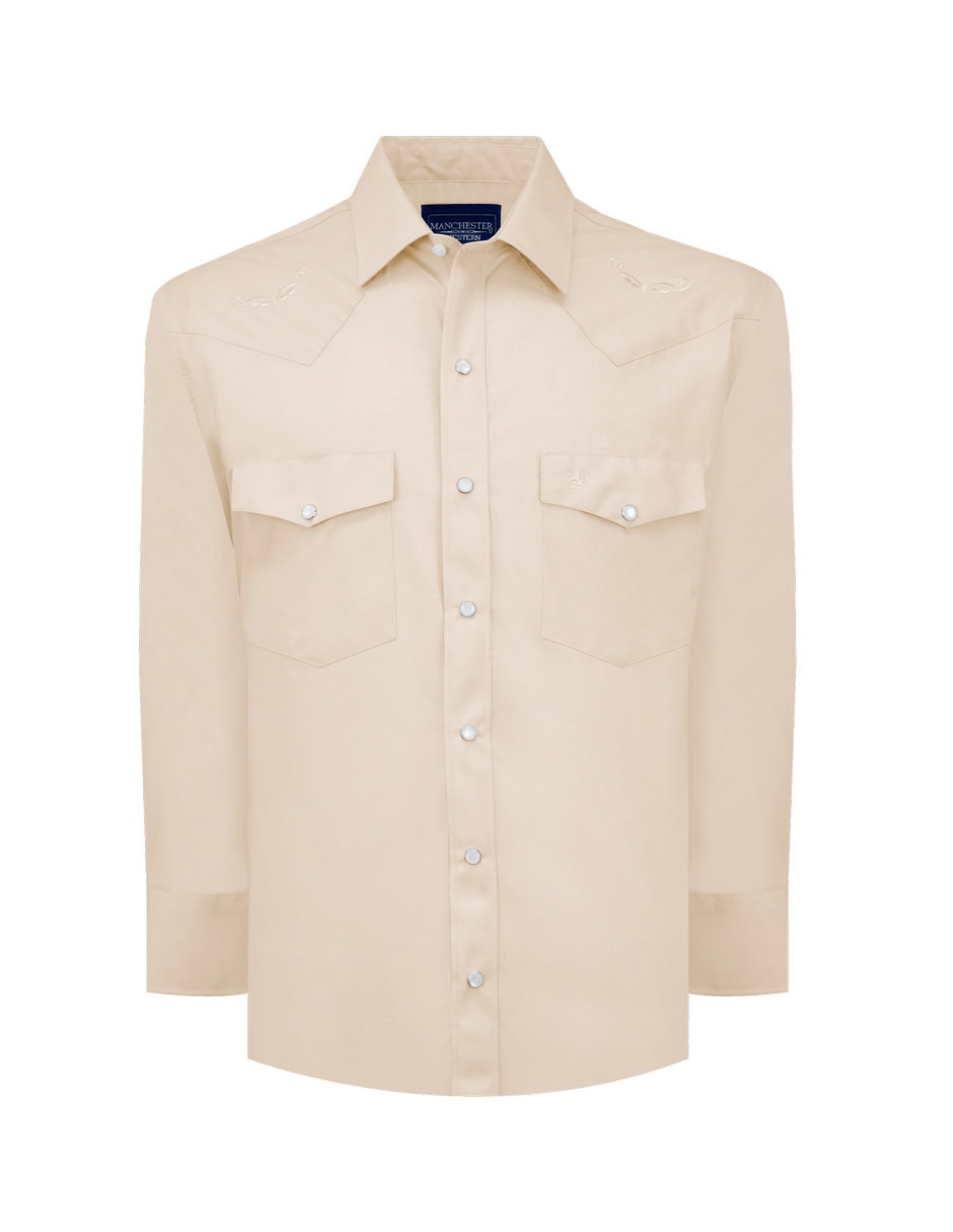 Camisa casual de algodón manga larga para hombre