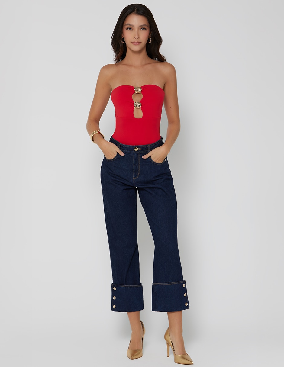 Body cuello con escote escote corazón para mujer 3