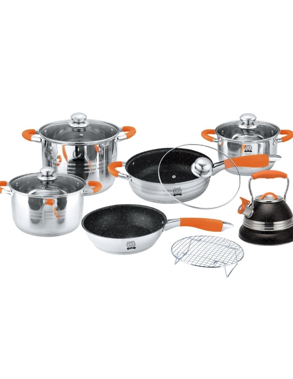Batería de cocina Samantha de Acero inoxidable antiadherente Avanzado 11 piezas Batería de cocina Samantha de Acero inoxidable antiadherente Avanzado 11 piezas