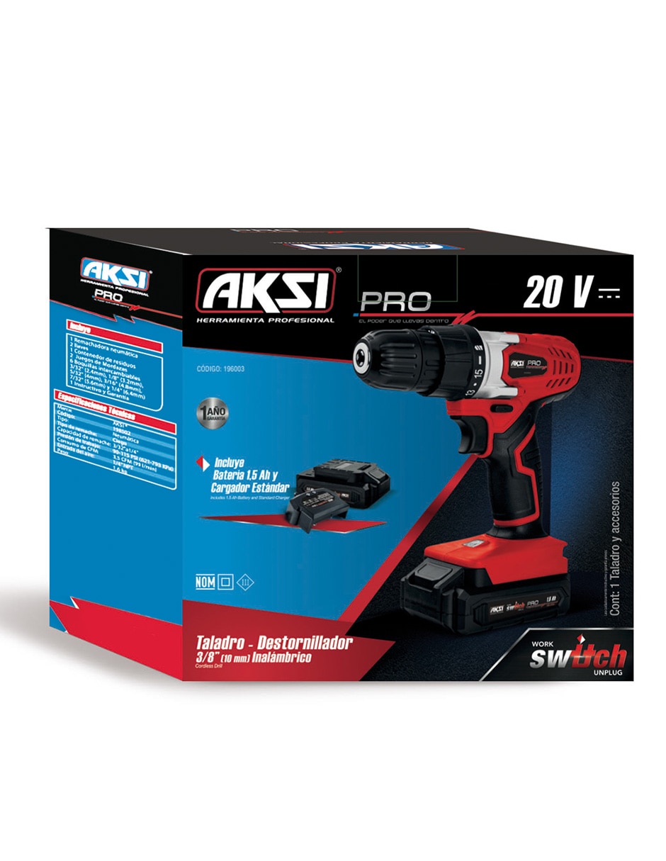 Taladro atornillador inalámbrico de 20 V 2