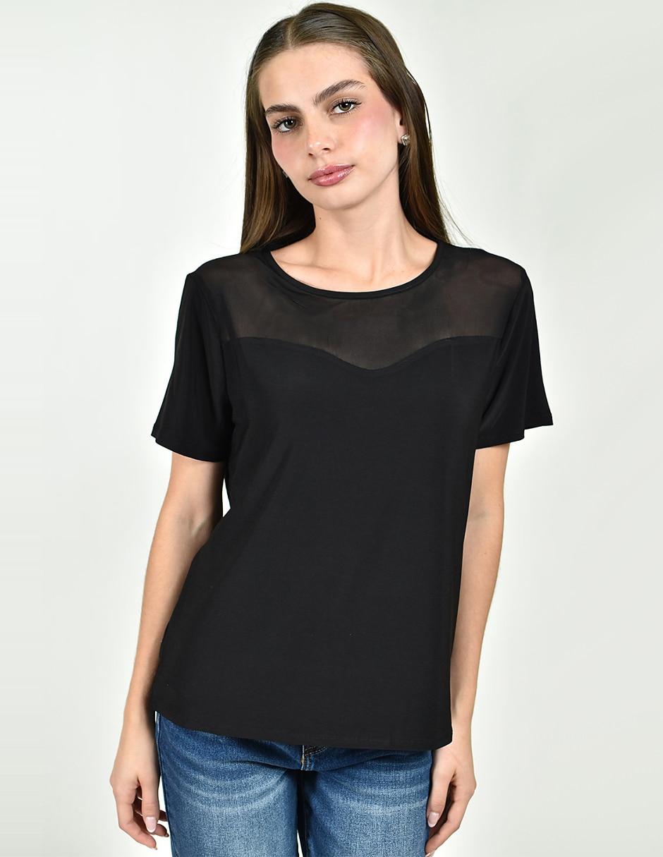 Blusa manga corta para mujer