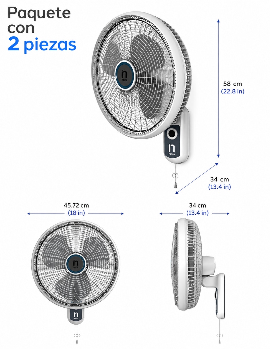 Ventilador de pared 3 velocidades 7