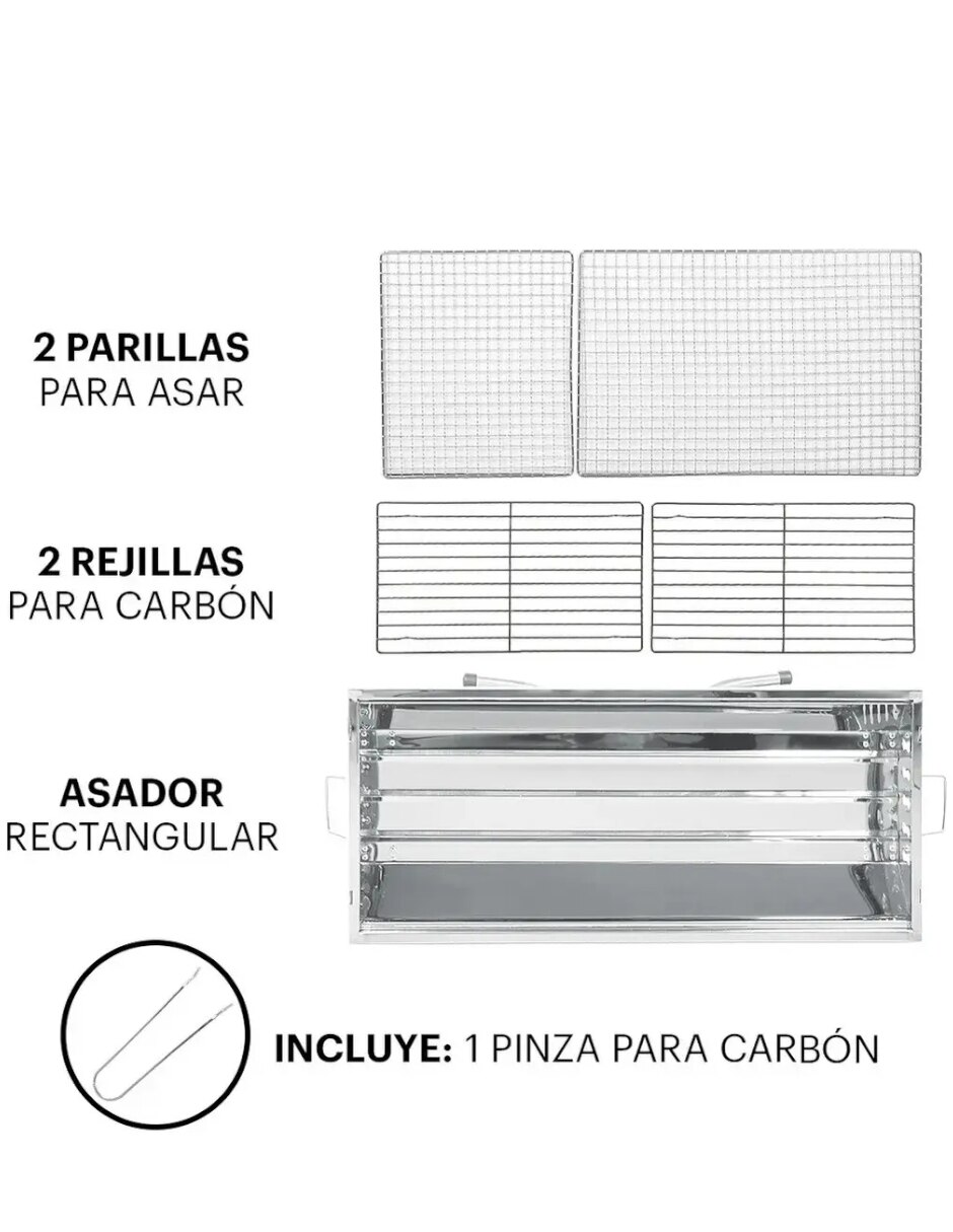 Asador carbón de metal