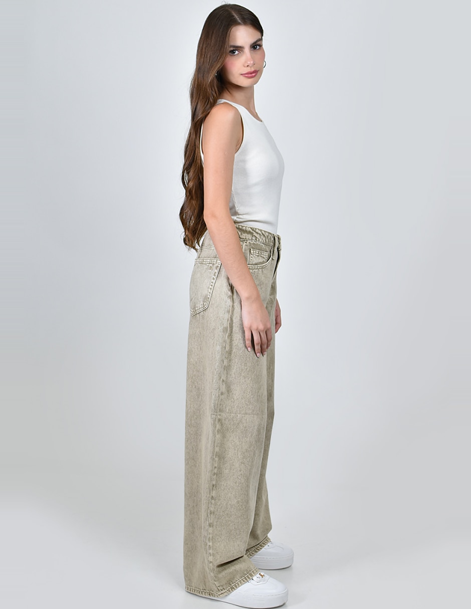 Jeans wide leg cintura alta para mujer 5