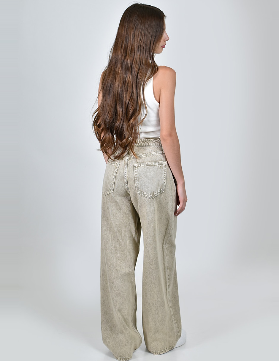 Jeans wide leg cintura alta para mujer 4