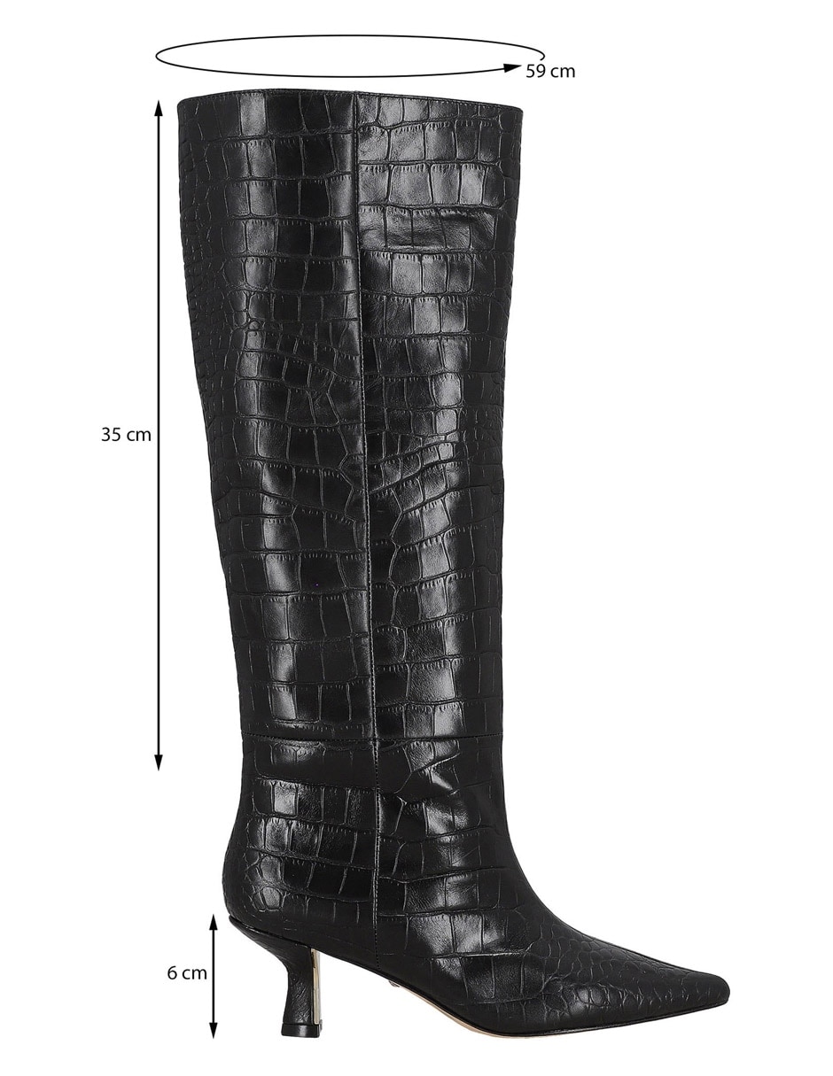 Bota abajo de la rodilla de piel para mujer 8