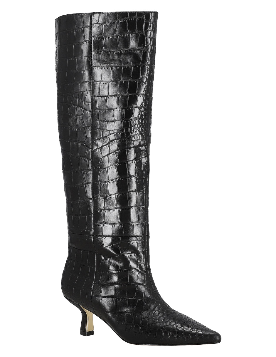 Bota abajo de la rodilla de piel para mujer 7