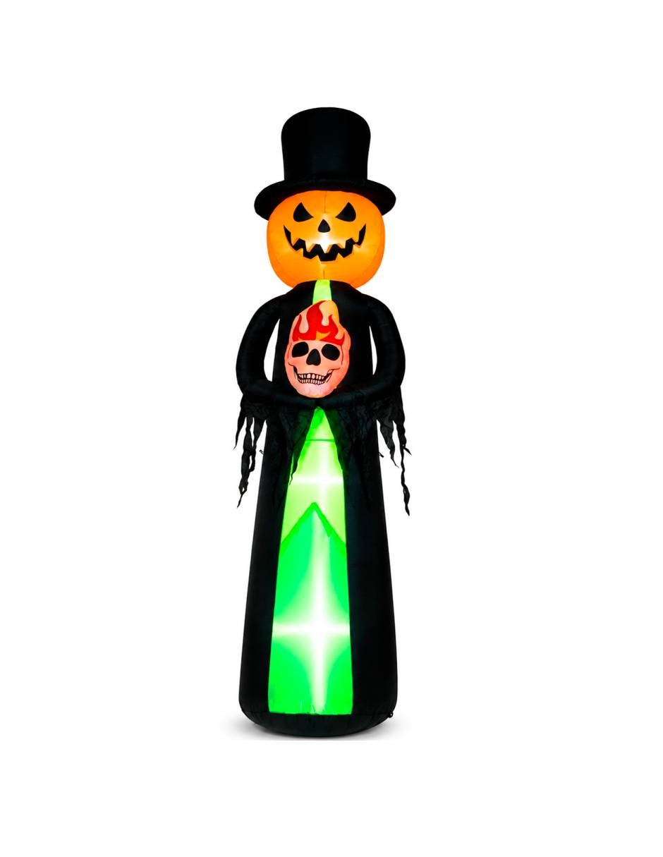 Figura decorativa con forma de calabaza con esqueleto Figura decorativa con forma de calabaza con esqueleto
