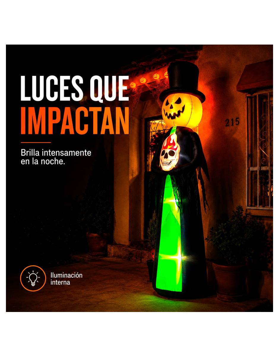 Figura decorativa con forma de calabaza con esqueleto 5