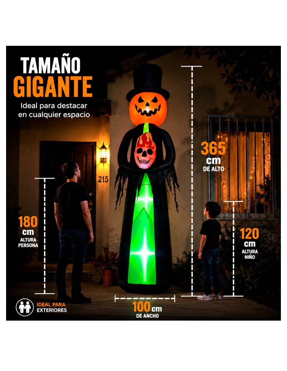 Figura decorativa con forma de calabaza con esqueleto 7