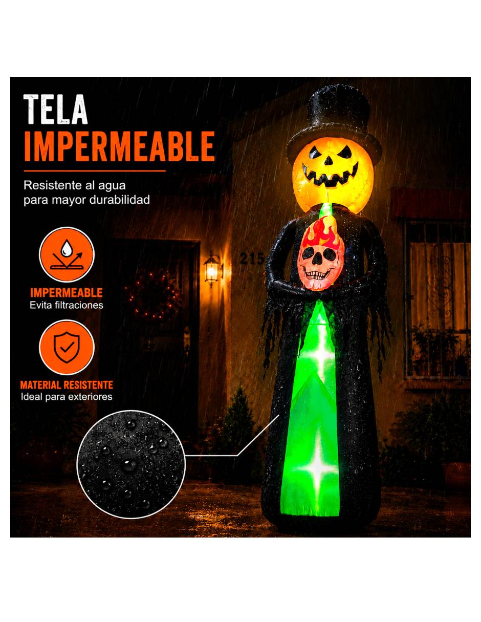 Figura decorativa con forma de calabaza con esqueleto 6