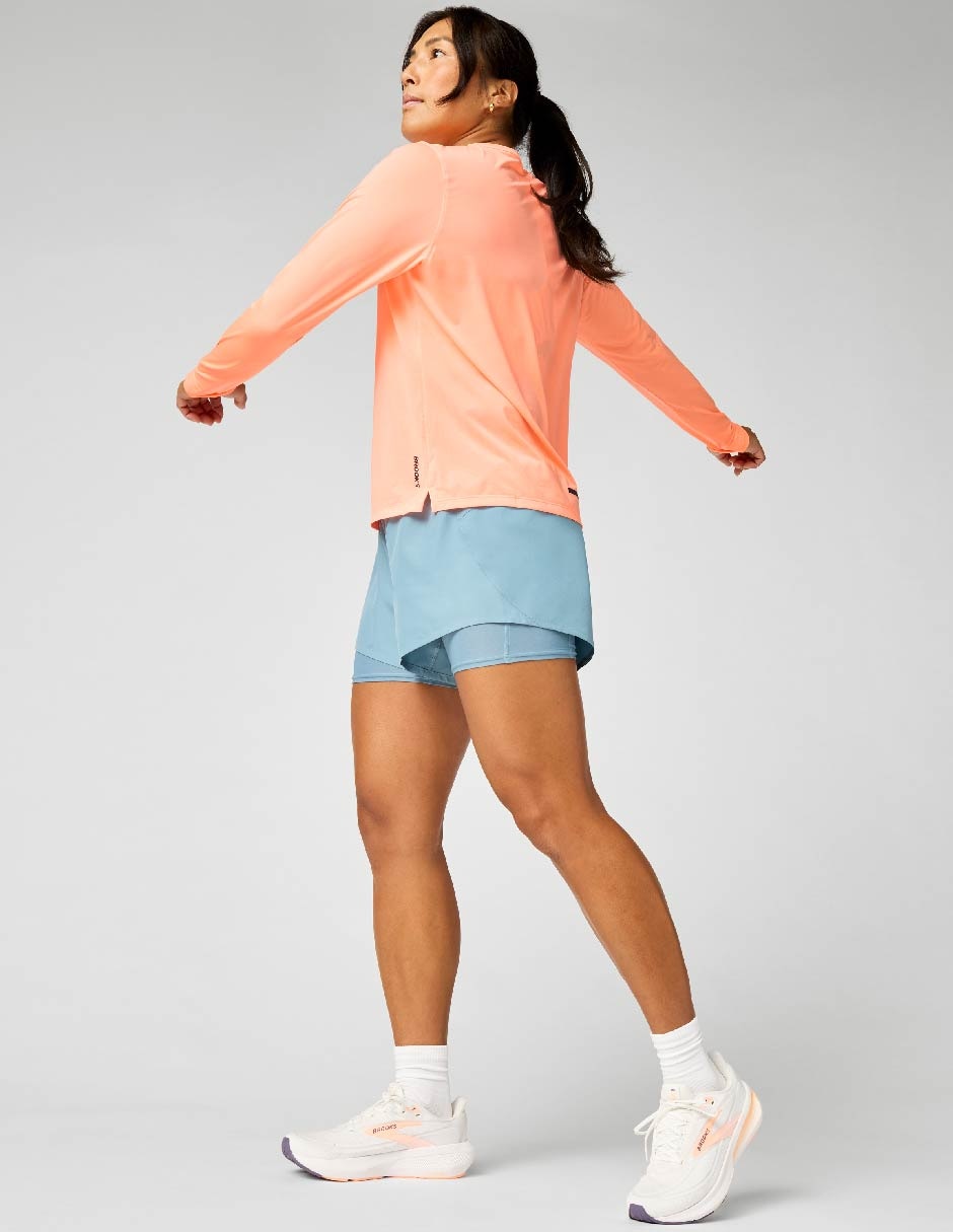 Short efecto doble prenda Dash para correr mujer 4