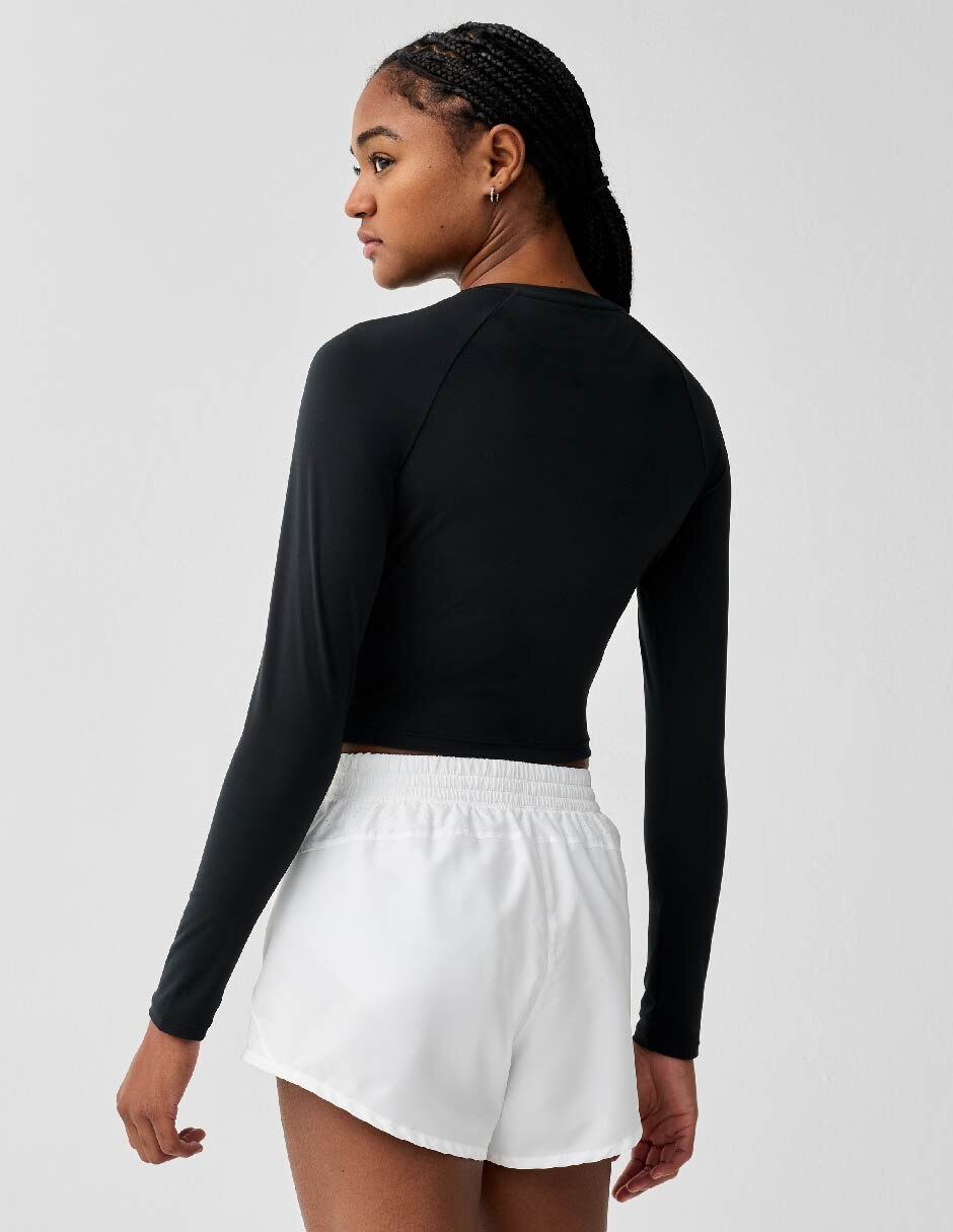 Playera deportiva para correr Luxe Crop Long Sleeve de mujer 2