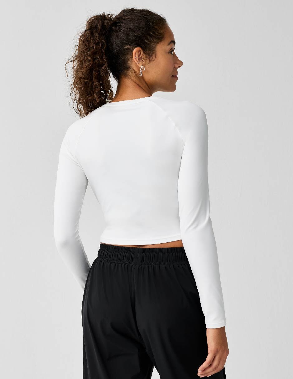 Playera deportiva para correr Luxe Crop Long Sleeve de mujer 2