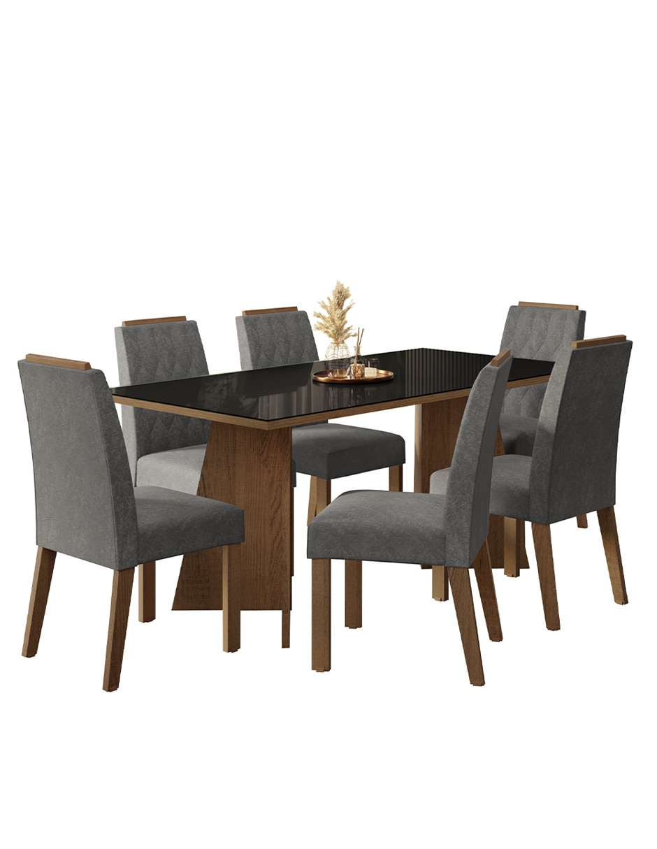 Comedor de cristal y madera 1