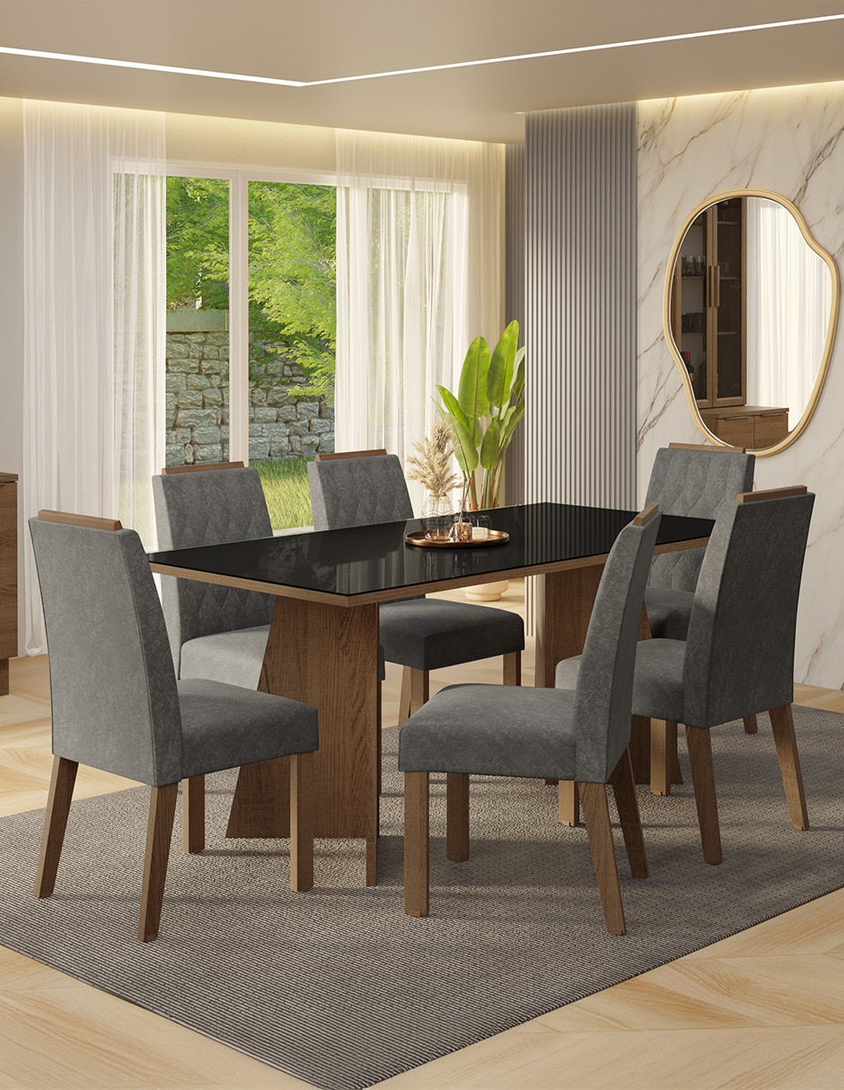 Comedor de cristal y madera 7