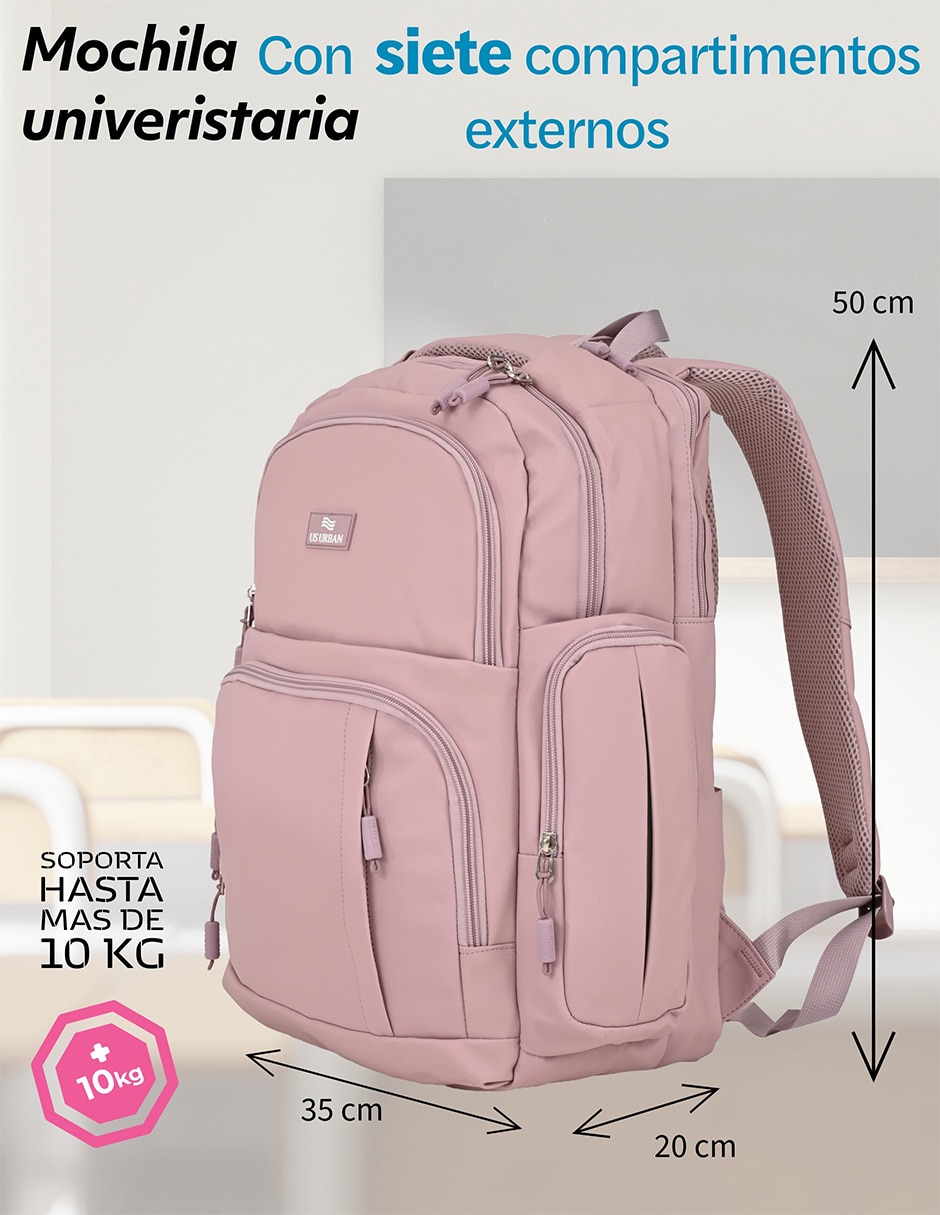 Mochila con portalaptop lisa unisex 9