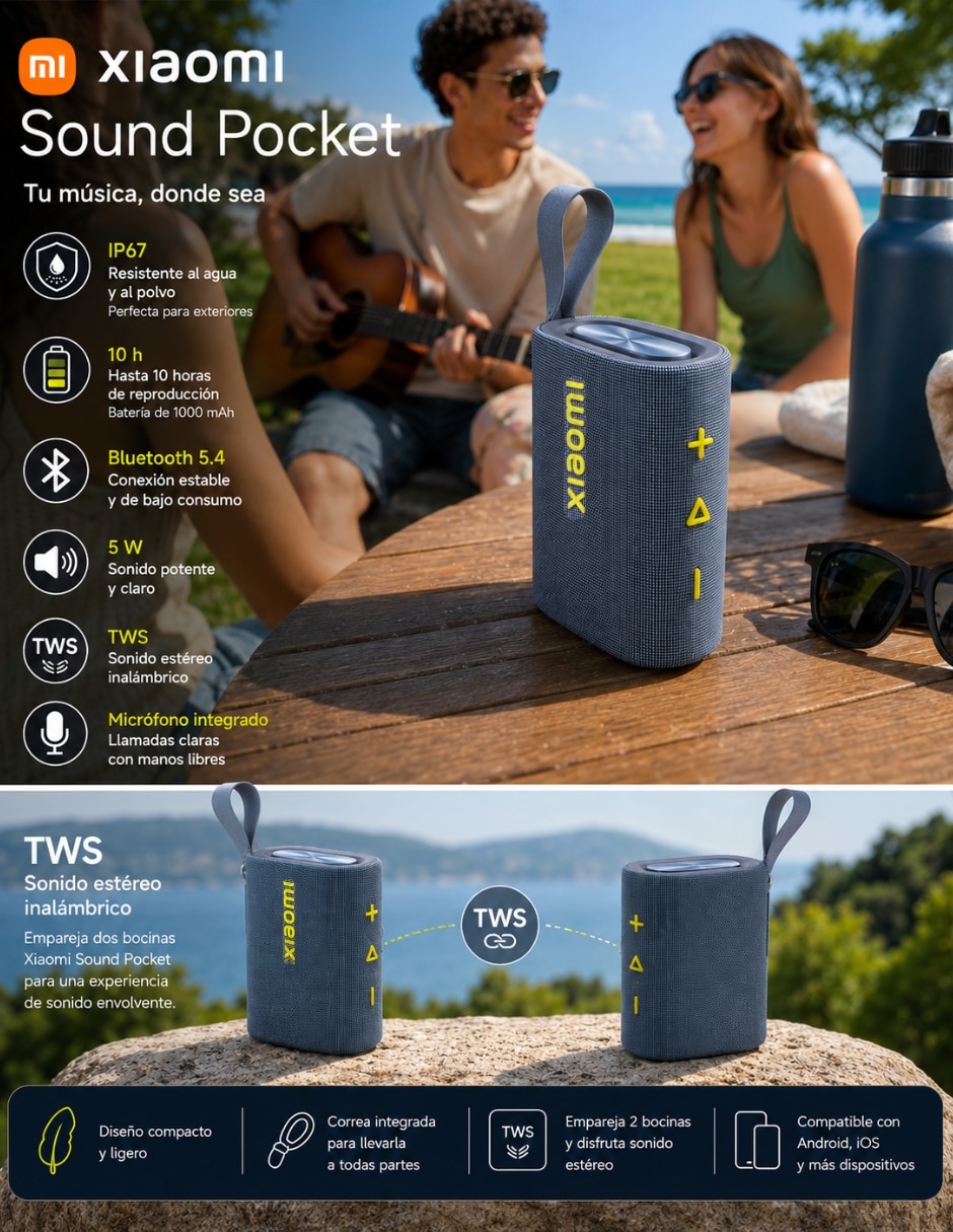 Bocina recargable Sound Pocket Bluetooth 13