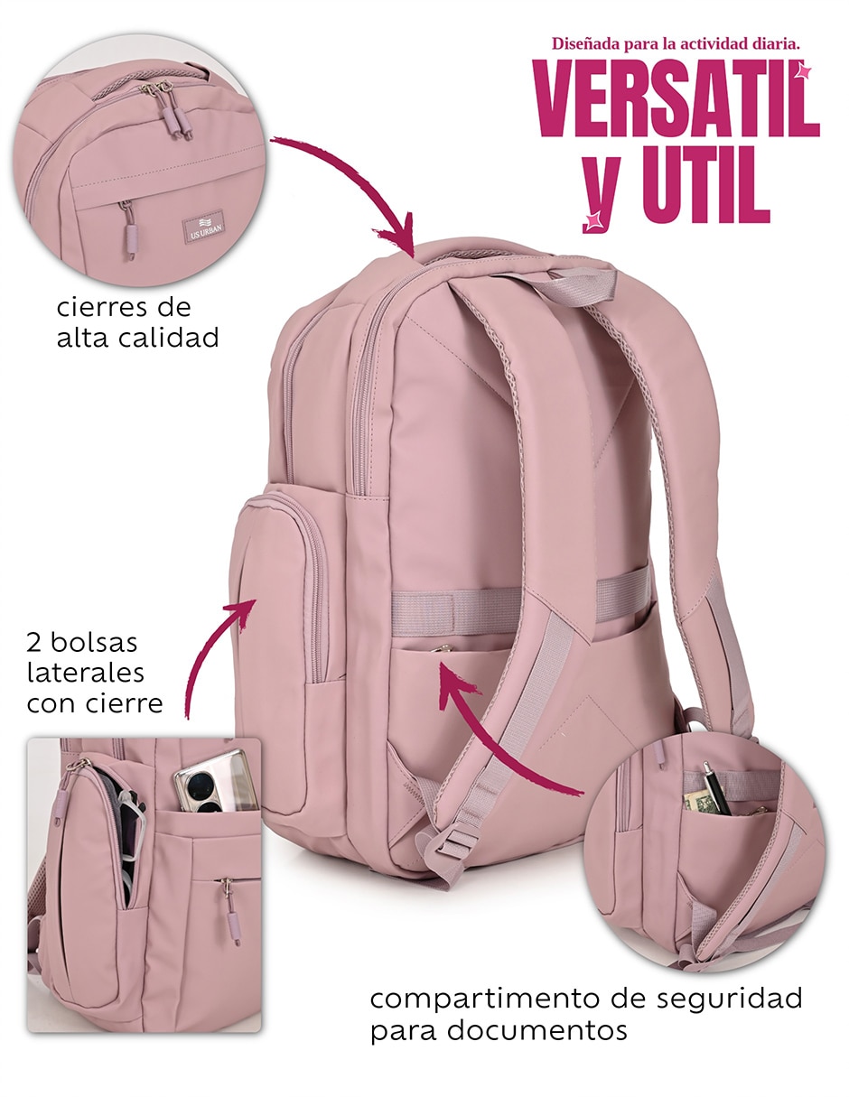 Mochila con portalaptop lisa unisex 7