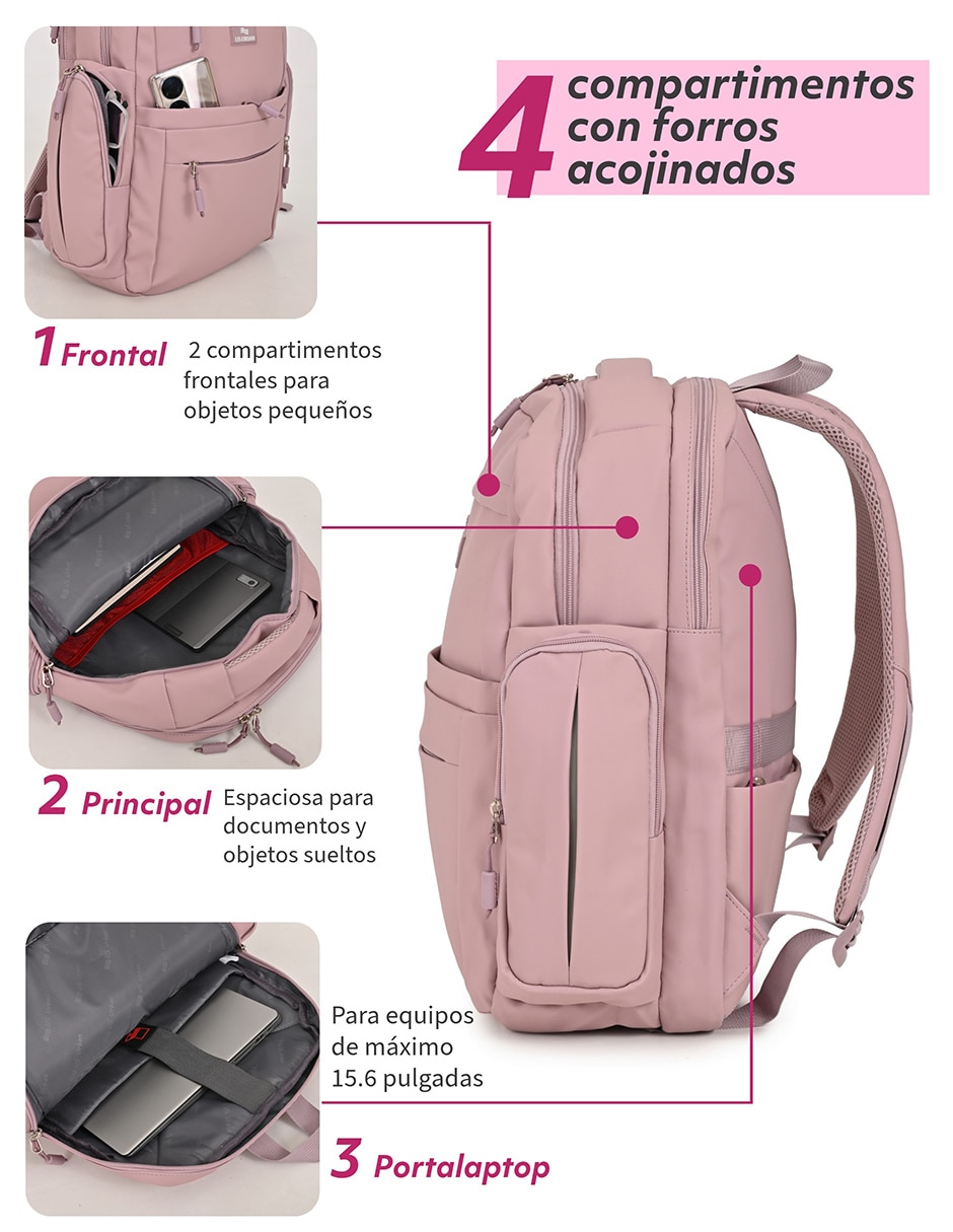 Mochila con portalaptop lisa unisex 5