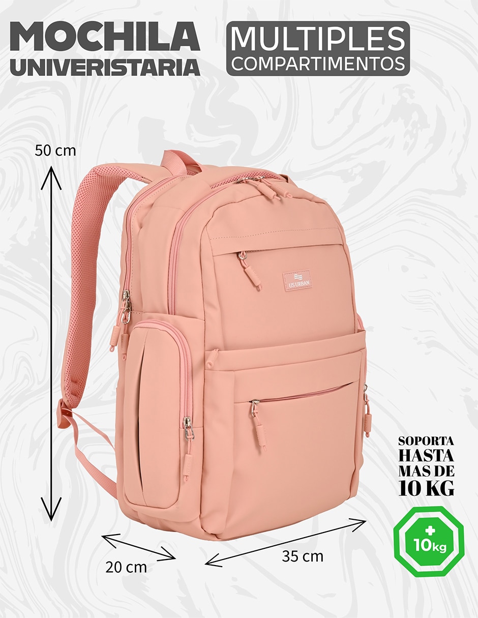 Mochila con portalaptop lisa unisex 9