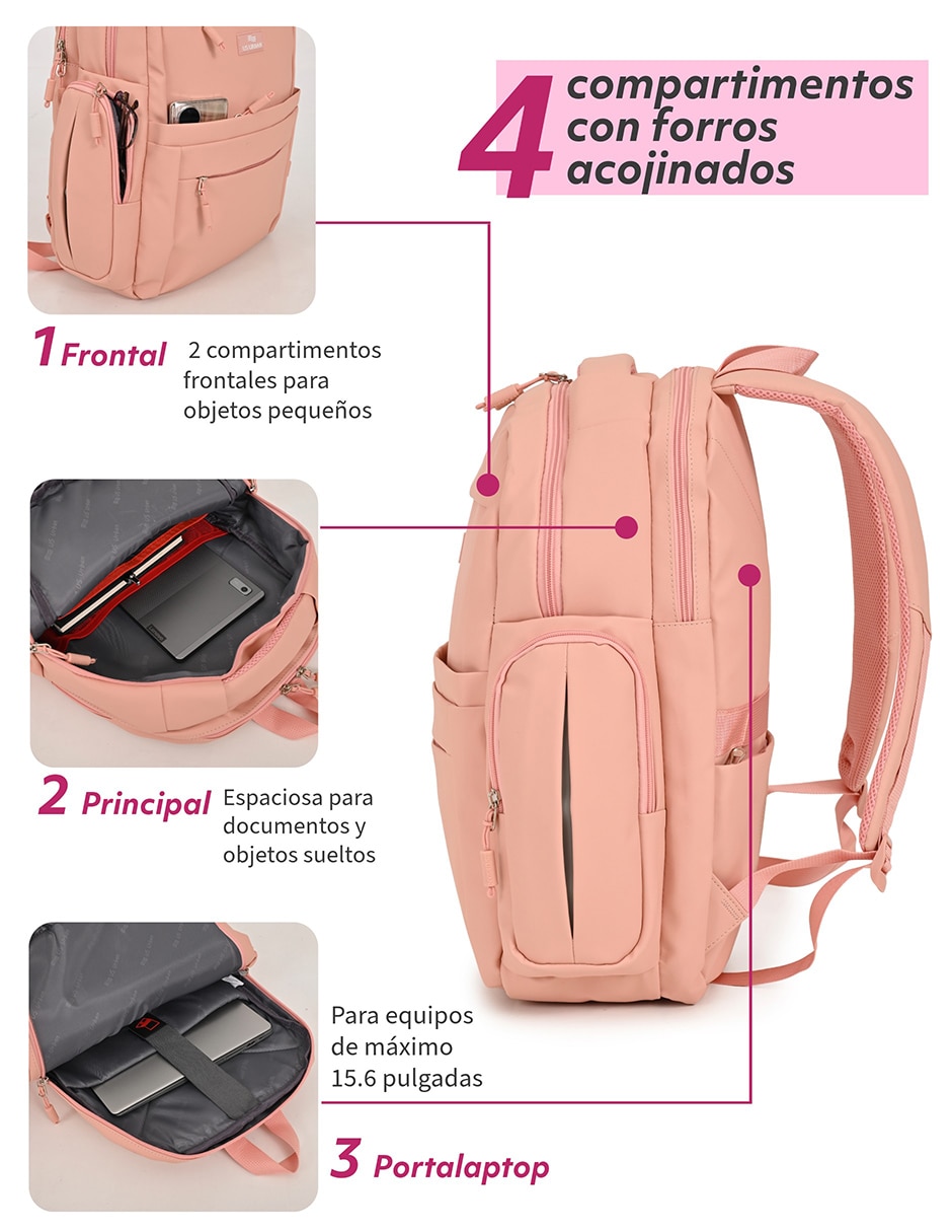 Mochila con portalaptop lisa unisex 5
