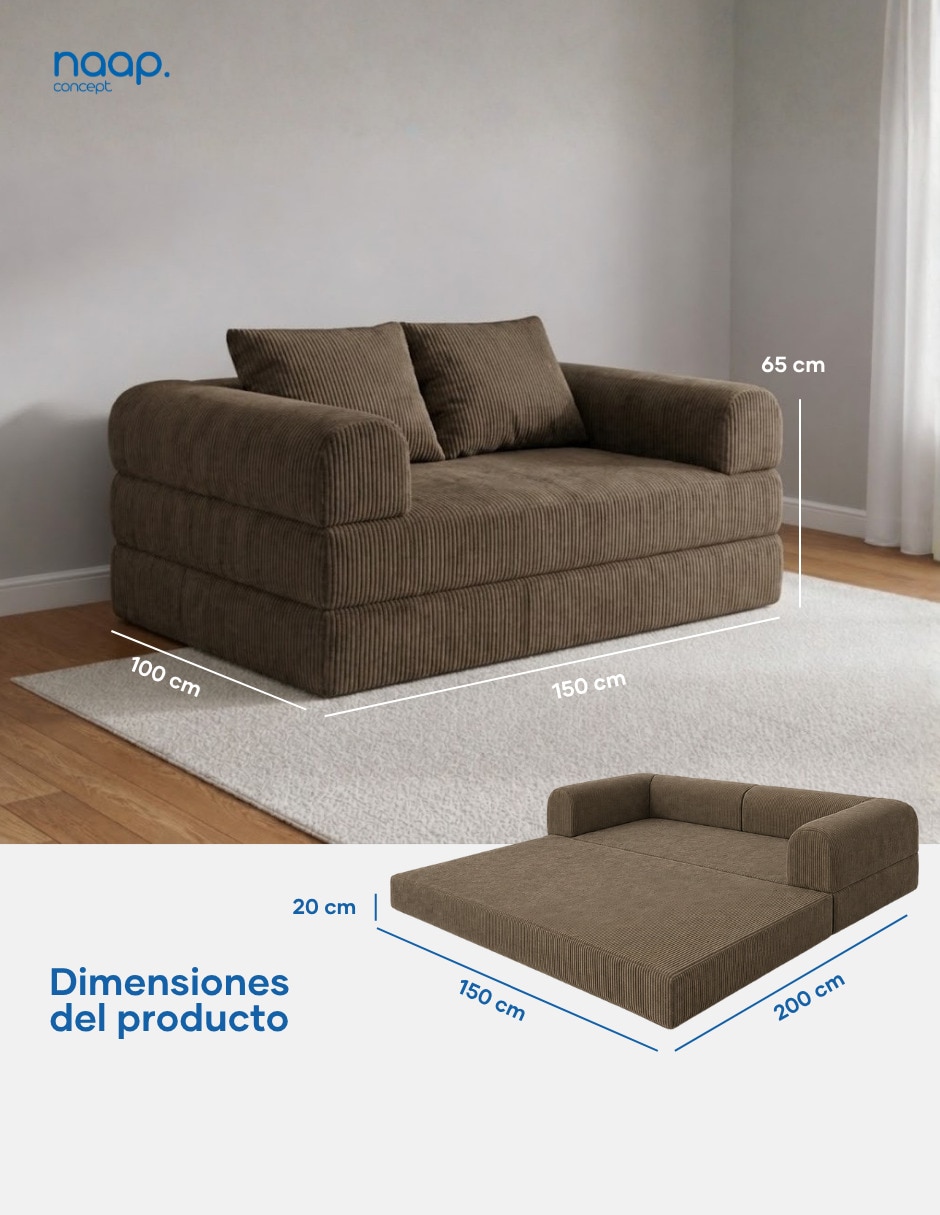 Sofá cama de espuma comprimida 6