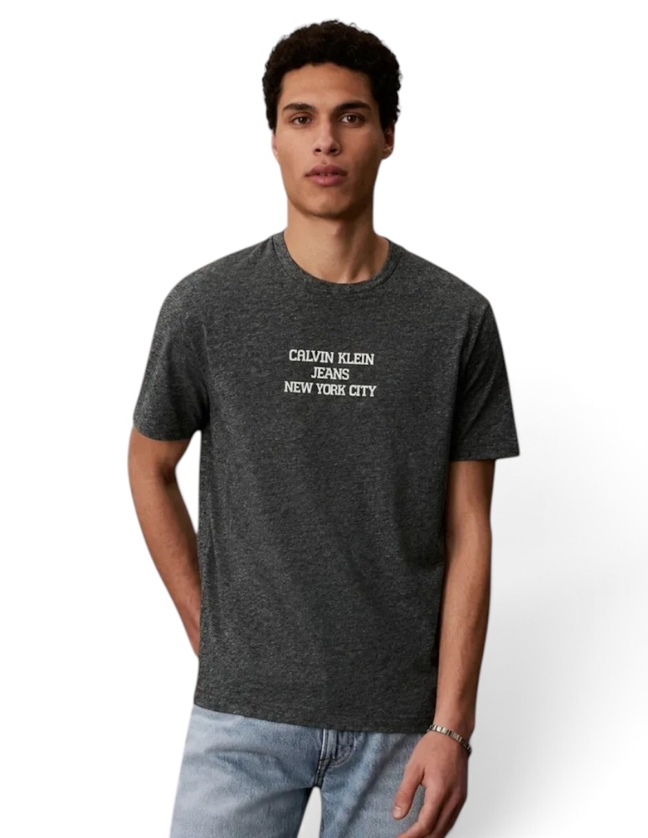 Playera jeans cuello redondo para hombre