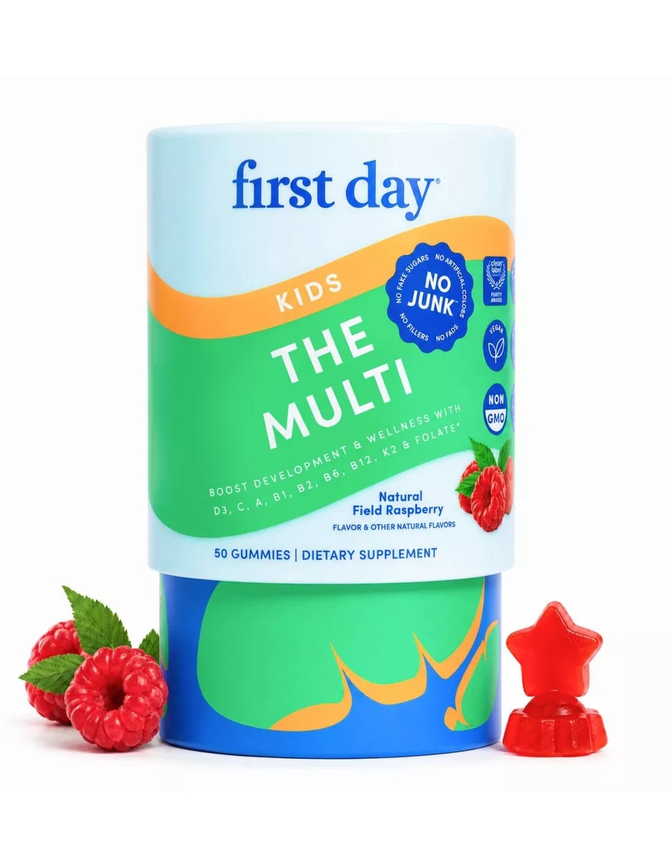Gomitas multivitamínicas para niños sabor frambuesa de 50 gomas