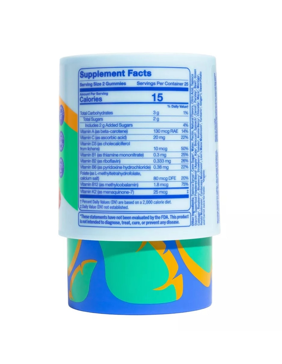 Gomitas multivitamínicas para niños sabor frambuesa de 50 gomas 6