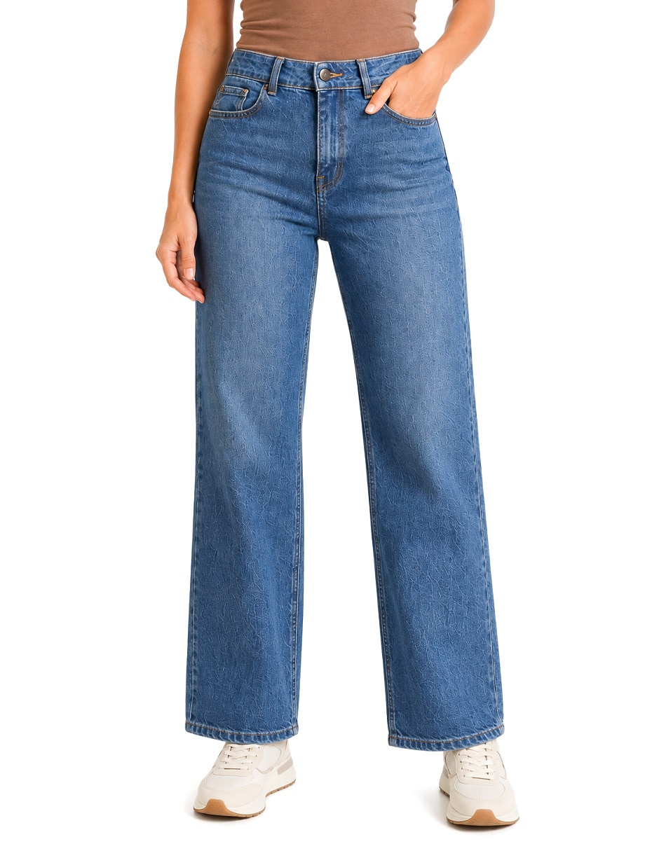 Jeans relajado cintura para mujer