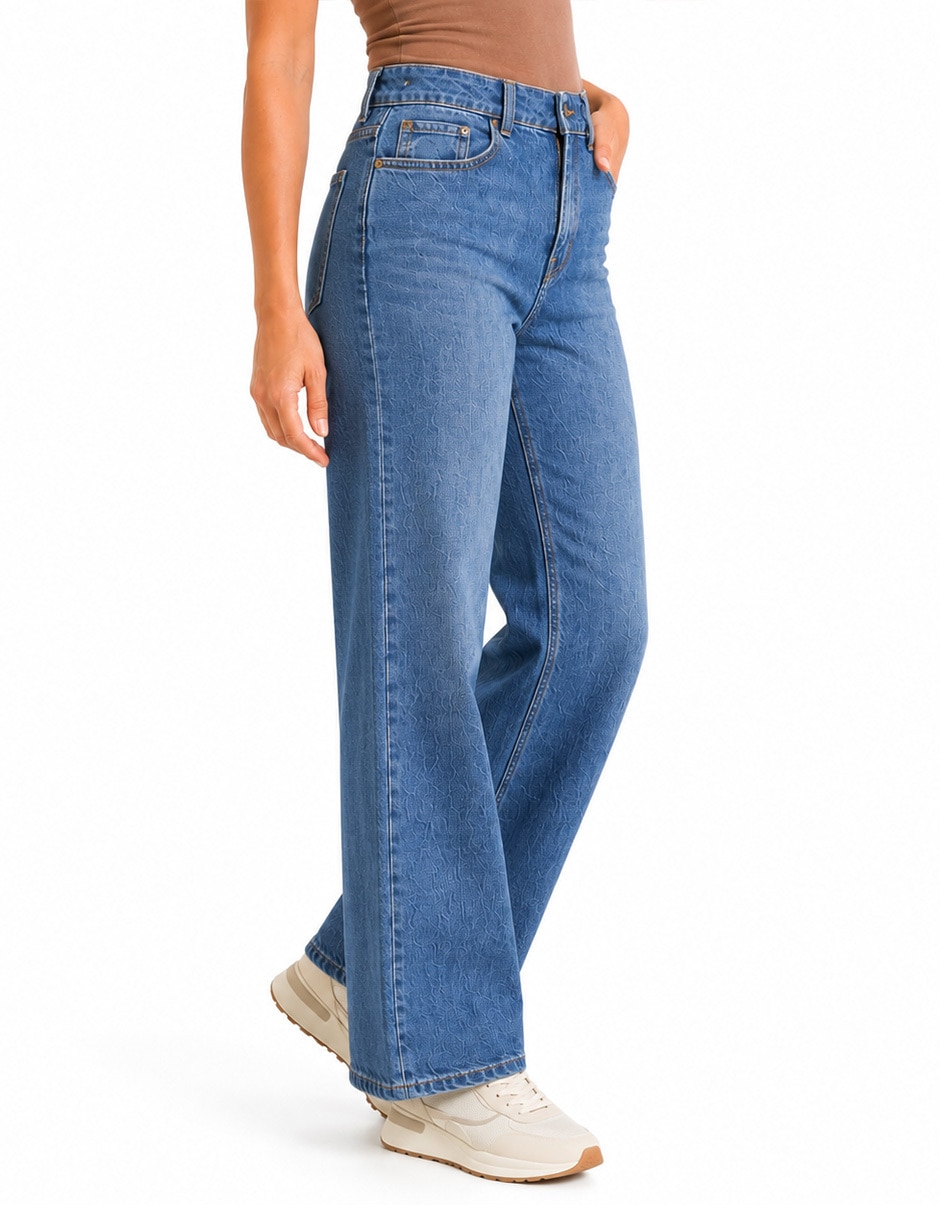 Jeans relajado cintura para mujer