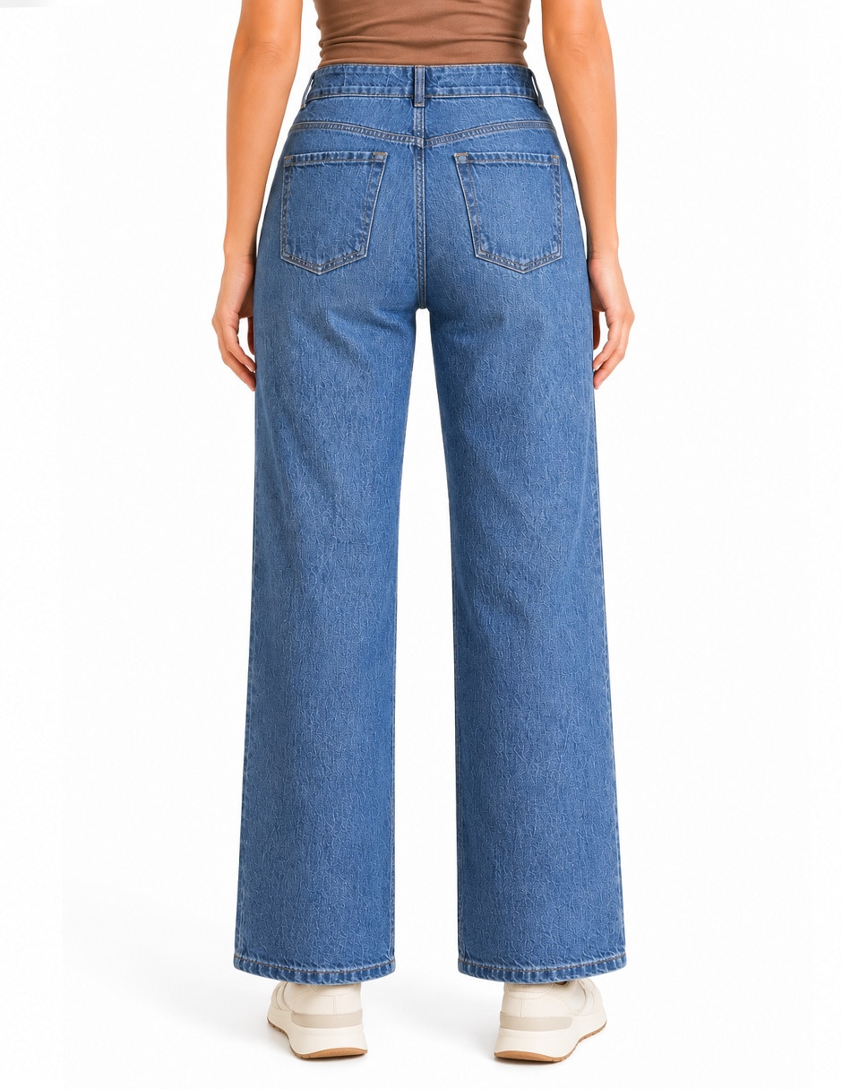 Jeans relajado cintura para mujer