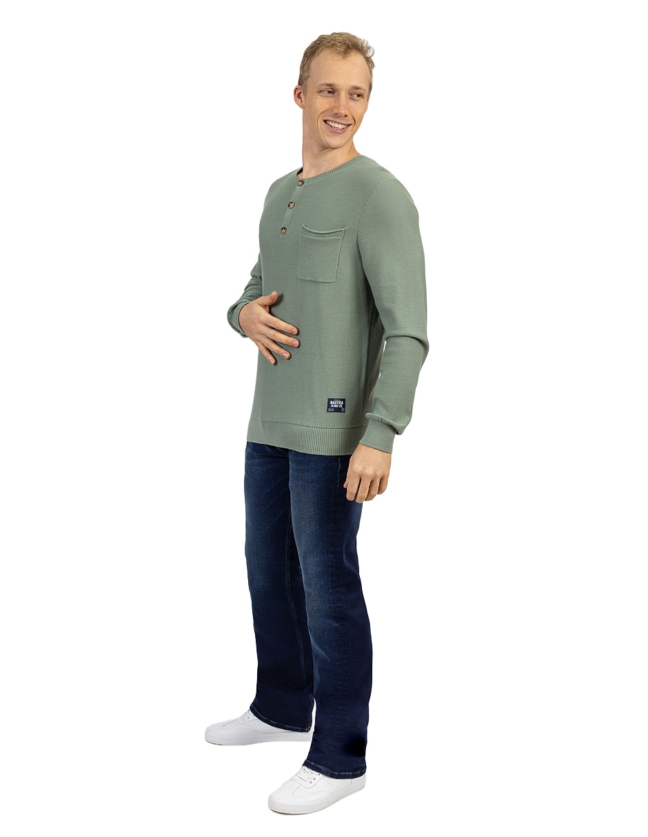 Suéter cuello con botón para hombre 5