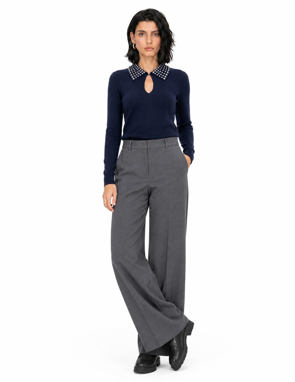 Suéter cuello camisero para mujer 6