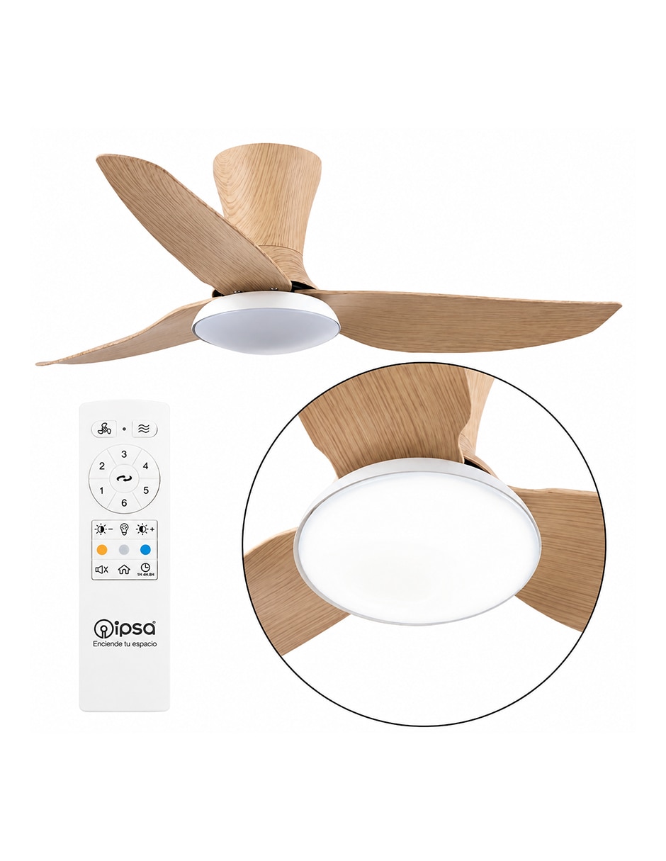 Ventilador de techo con control remoto 6 velocidades