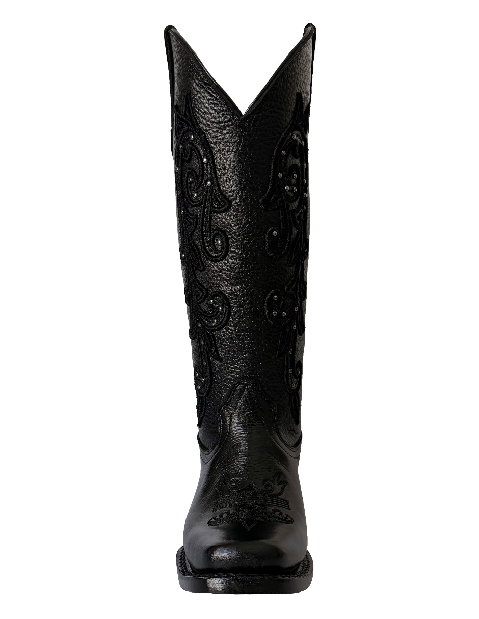Bota cowboy abajo de la rodilla de piel para mujer 6