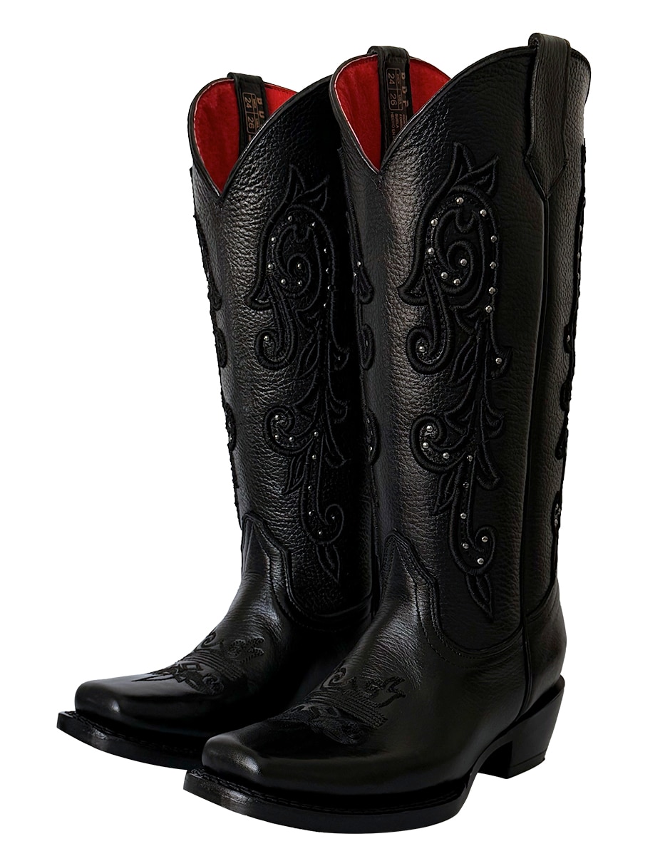 Bota cowboy abajo de la rodilla de piel para mujer 5